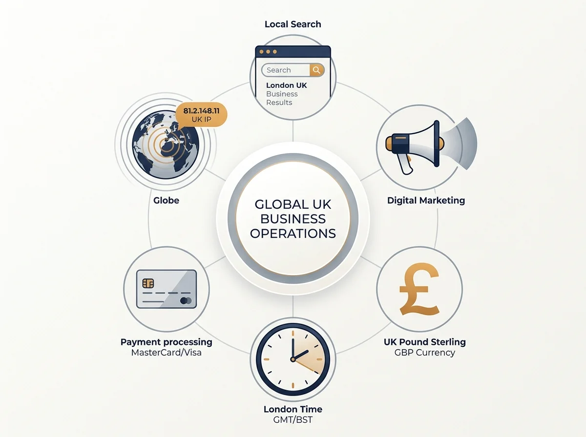 Diagram of operator-targeting indicators that bring an offshore site within the UK licensing perimeter under the use-in-GB test